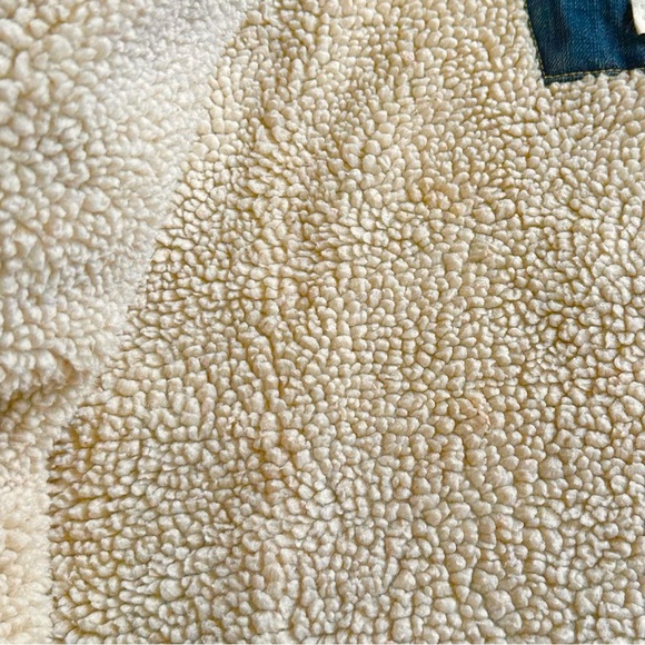 Vintage XL fleece lined denim jacket with custom Route 66 and Harley patches - Picture 8 of 13